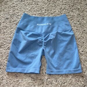 Alphalete Amplify Washed Denim Shorts